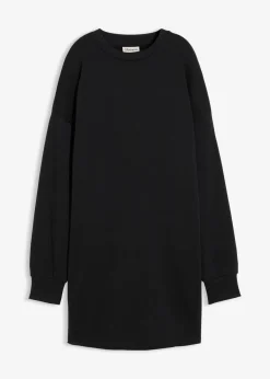bonprix Sweat|Kleider^Sweatkleid aus reiner Baumwolle schwarz bedruckt