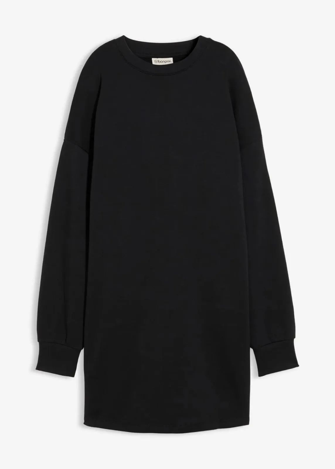 bonprix Sweat|Kleider^Sweatkleid aus reiner Baumwolle schwarz bedruckt