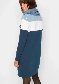 bonprix Bekleidung·Blusen & Tuniken|Sweat^Sweatkleid aus reiner Bio-Baumwolle dunkelblau gepunktet