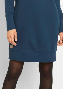 bonprix Bekleidung·Blusen & Tuniken|Sweat^Sweatkleid aus reiner Bio-Baumwolle dunkelblau gepunktet