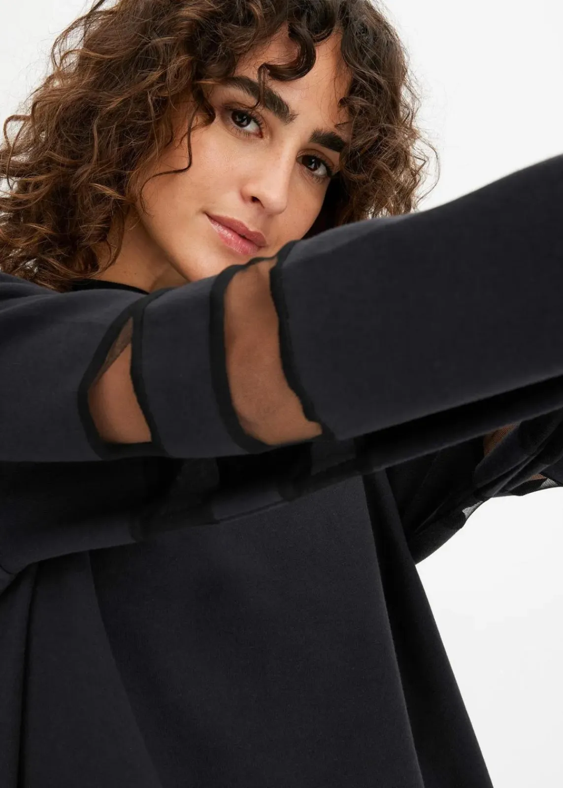 bonprix Bekleidung·Blusen & Tuniken|Sweat^Sweatkleid aus reiner Bio-Baumwolle schwarz