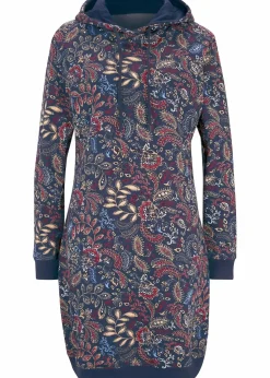 bonprix Bekleidung·Blusen & Tuniken|Bekleidung·Pullover & Strickjacken^Sweatkleid, bedruckt, langarm dunkelblau Paisley