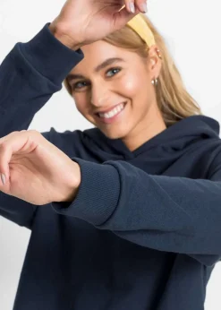 bonprix Sweat|Kleider^Sweatkleid in 2-in-1 Optik blau/gelb