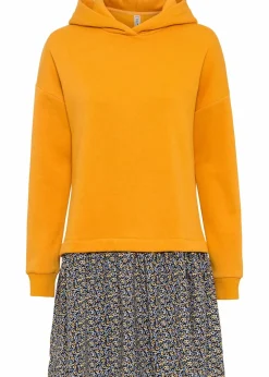 bonprix Kleider|Sweat^Sweatkleid in 2-in-1 Optik gelb/blau