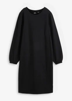 bonprix Bekleidung·Blusen & Tuniken|Bekleidung·Pullover & Strickjacken^Sweatkleid mit Ballonärmeln und Schlitz schwarz