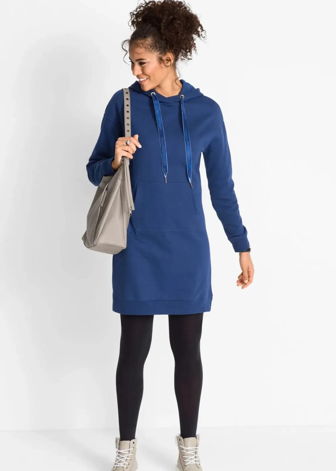bonprix Kleider|Sweat^Sweatkleid mit Bio-Baumwolle mitternachtsblau