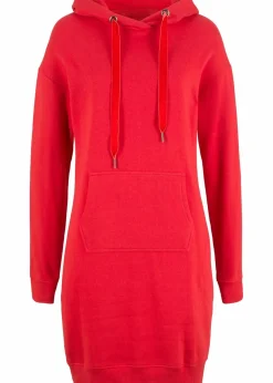 bonprix Kleider|Sweat^Sweatkleid mit Bio-Baumwolle erdbeere