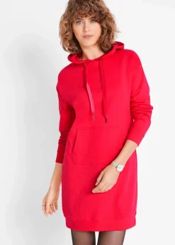 bonprix Kleider|Sweat^Sweatkleid mit Bio-Baumwolle erdbeere