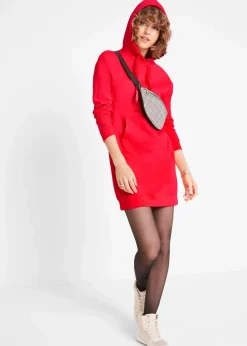 bonprix Kleider|Sweat^Sweatkleid mit Bio-Baumwolle erdbeere