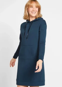bonprix Kleider|Sweat^Sweatkleid mit Bio-Baumwolle dunkelblau