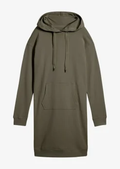 bonprix Kleider|Sweat^Sweatkleid mit Bio-Baumwolle dunkeloliv