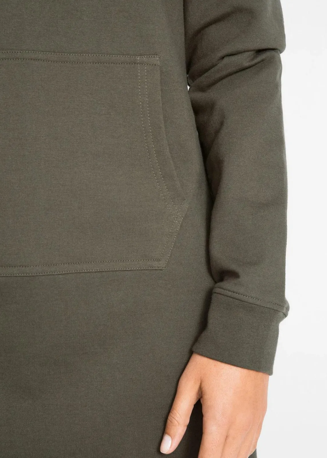 bonprix Kleider|Sweat^Sweatkleid mit Bio-Baumwolle dunkeloliv