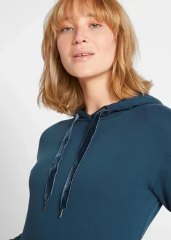 bonprix Kleider|Sweat^Sweatkleid mit Bio-Baumwolle dunkeloliv
