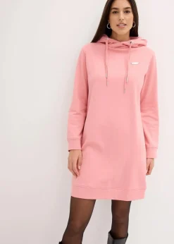bonprix Kleider|Sweat^Sweatkleid mit Kapuze rauchrose