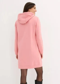 bonprix Kleider|Sweat^Sweatkleid mit Kapuze rauchrose