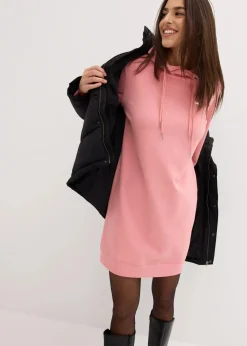 bonprix Kleider|Sweat^Sweatkleid mit Kapuze rauchrose