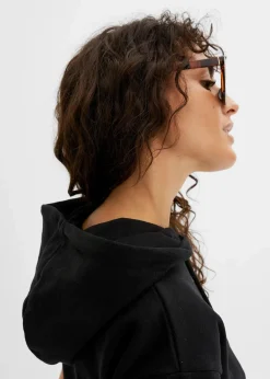 bonprix Bekleidung·Röcke|Bekleidung·Blusen & Tuniken^Sweatkleid mit Kapuze schwarz