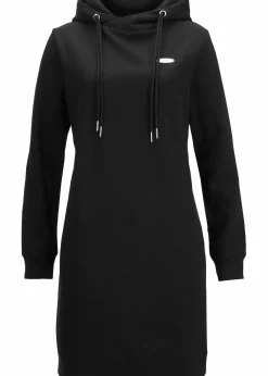 bonprix Kleider|Sweat^Sweatkleid mit Kapuze schwarz