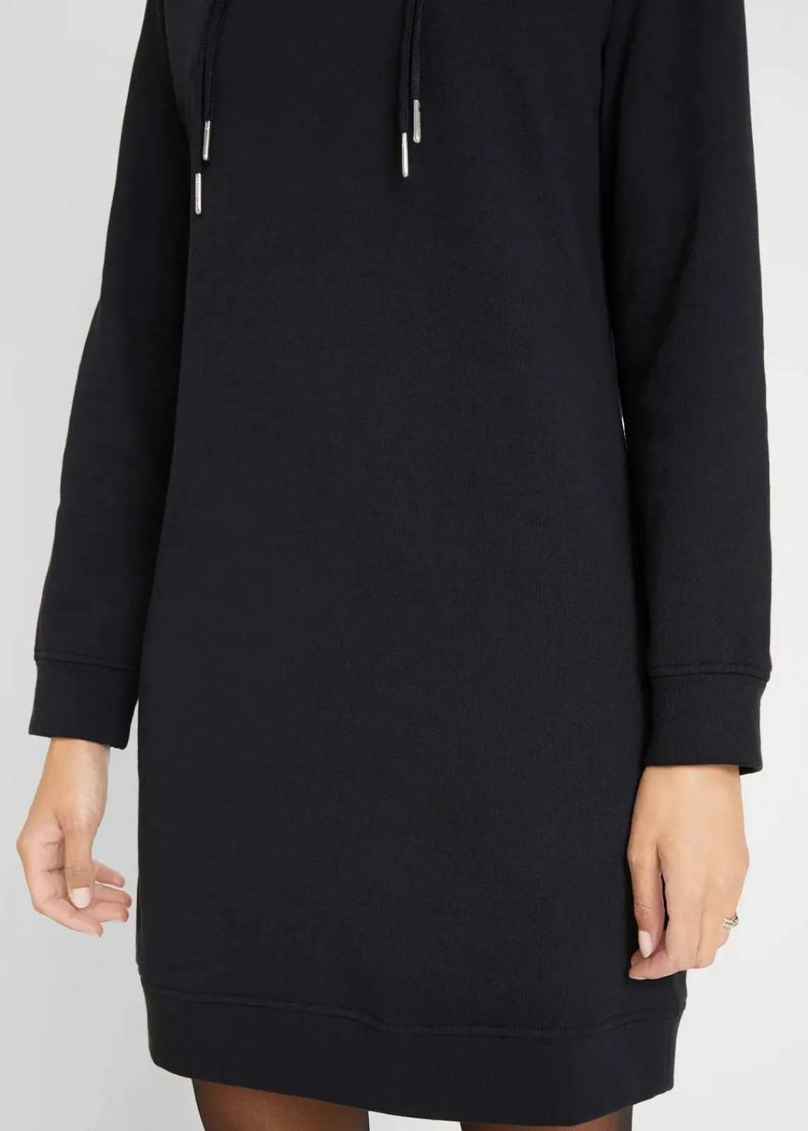 bonprix Kleider|Sweat^Sweatkleid mit Kapuze schwarz
