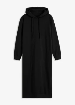 bonprix Basics|Sweat^Sweatkleid mit Kapuze schwarz