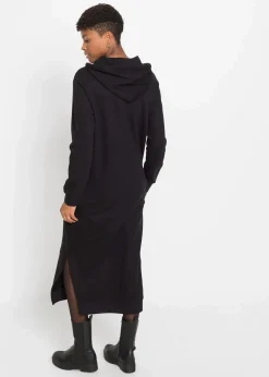 bonprix Basics|Sweat^Sweatkleid mit Kapuze schwarz
