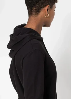 bonprix Basics|Sweat^Sweatkleid mit Kapuze schwarz