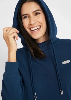 bonprix Kleider|Sweat^Sweatkleid mit Kapuze dunkelblau