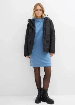 bonprix Kleider|Sweat^Sweatkleid mit Kapuze wellenblau