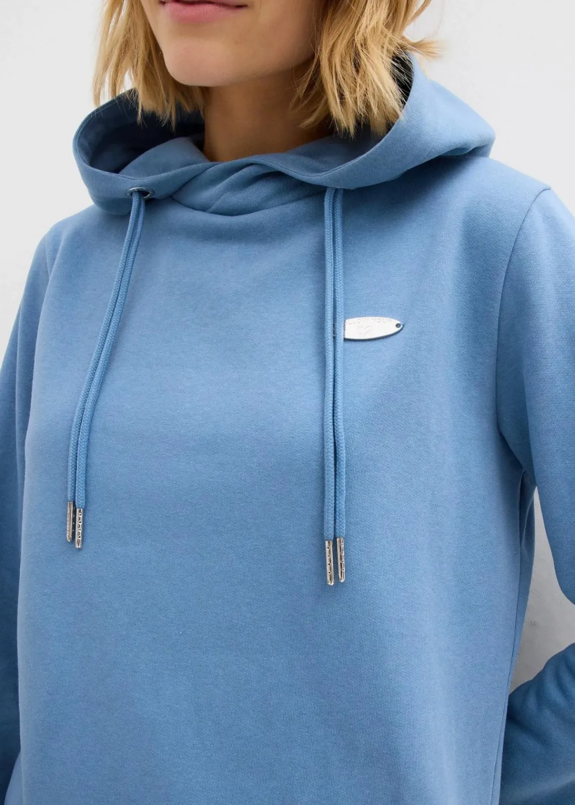 bonprix Kleider|Sweat^Sweatkleid mit Kapuze wellenblau