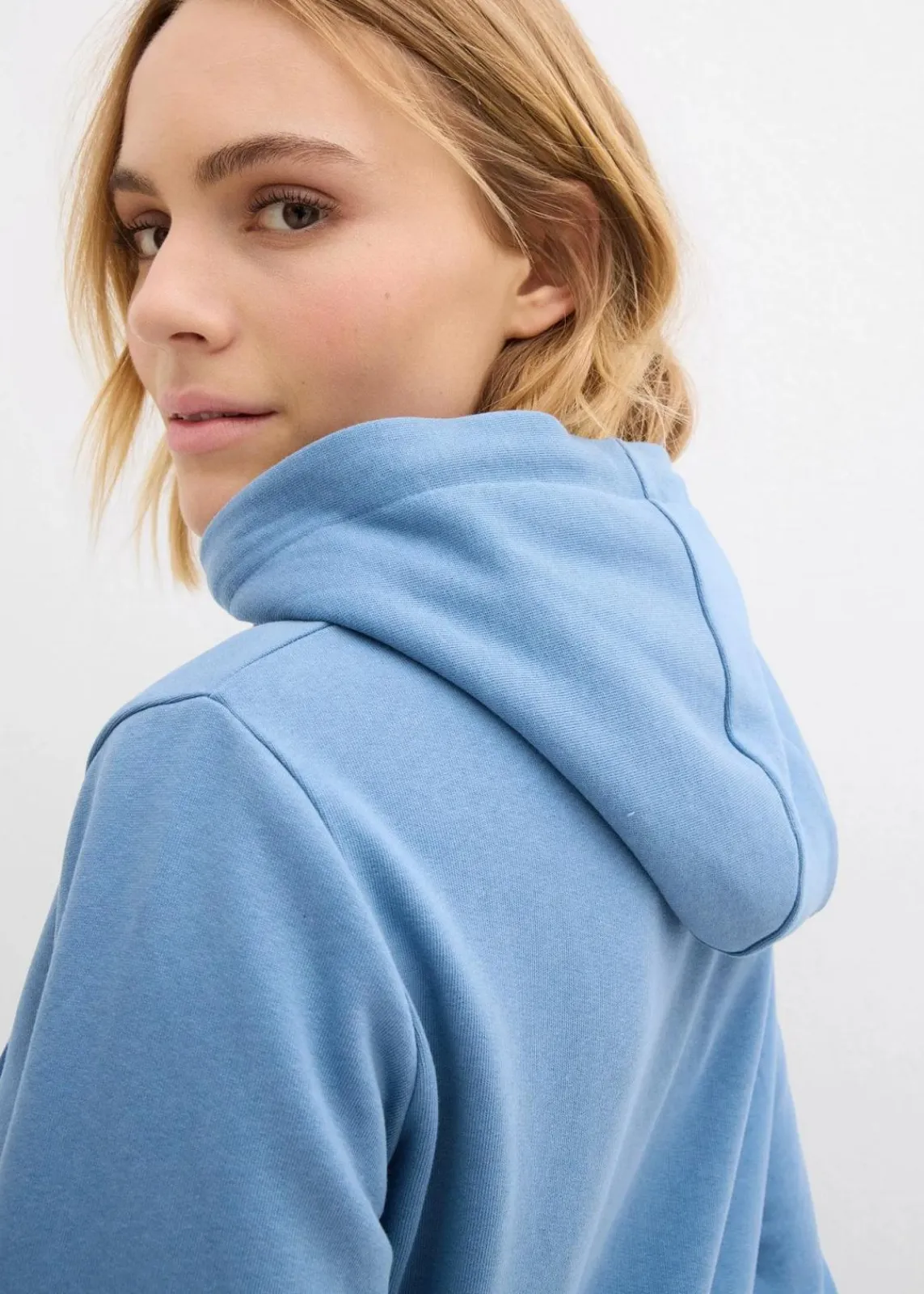 bonprix Kleider|Sweat^Sweatkleid mit Kapuze wellenblau