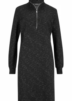 bonprix Kleider|Sweat^Sweatkleid mit Troyer schwarz