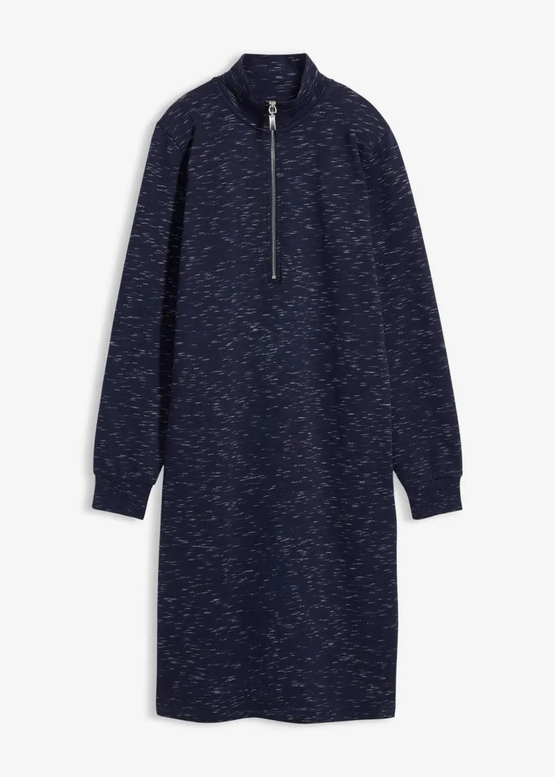 bonprix Kleider|Sweat^Sweatkleid mit Troyer dunkelblau