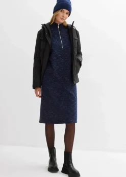 bonprix Kleider|Sweat^Sweatkleid mit Troyer dunkelblau