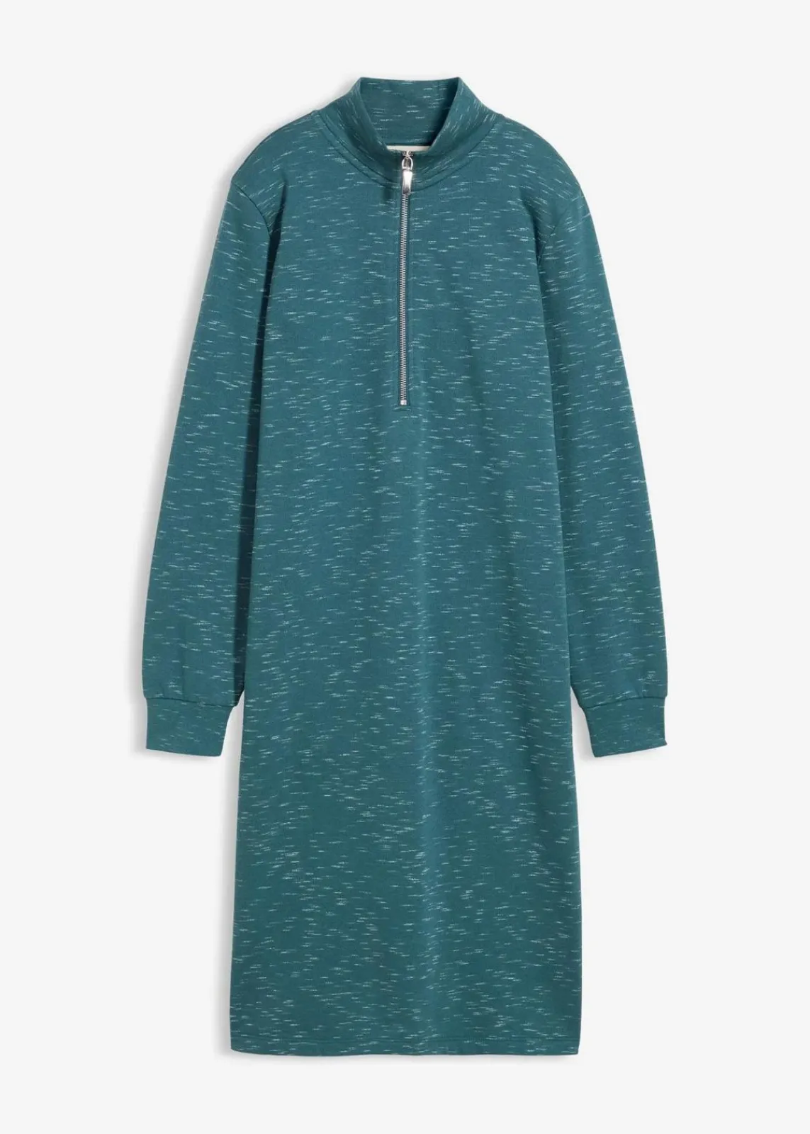 bonprix Bekleidung·Blusen & Tuniken|Bekleidung·Pullover & Strickjacken^Sweatkleid mit Troyer pfeffergrün