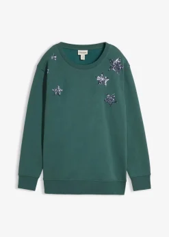 bonprix Bekleidung·Blusen & Tuniken|Sweat^Sweatshirt aus Baumwoll-Mix mattgrün