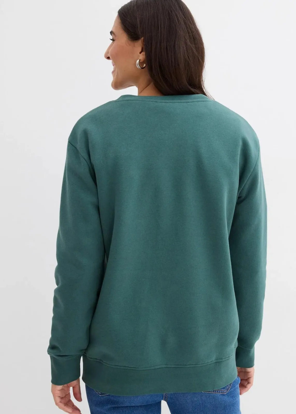 bonprix Bekleidung·Blusen & Tuniken|Sweat^Sweatshirt aus Baumwoll-Mix mattgrün