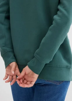 bonprix Bekleidung·Blusen & Tuniken|Sweat^Sweatshirt aus Baumwoll-Mix mattgrün