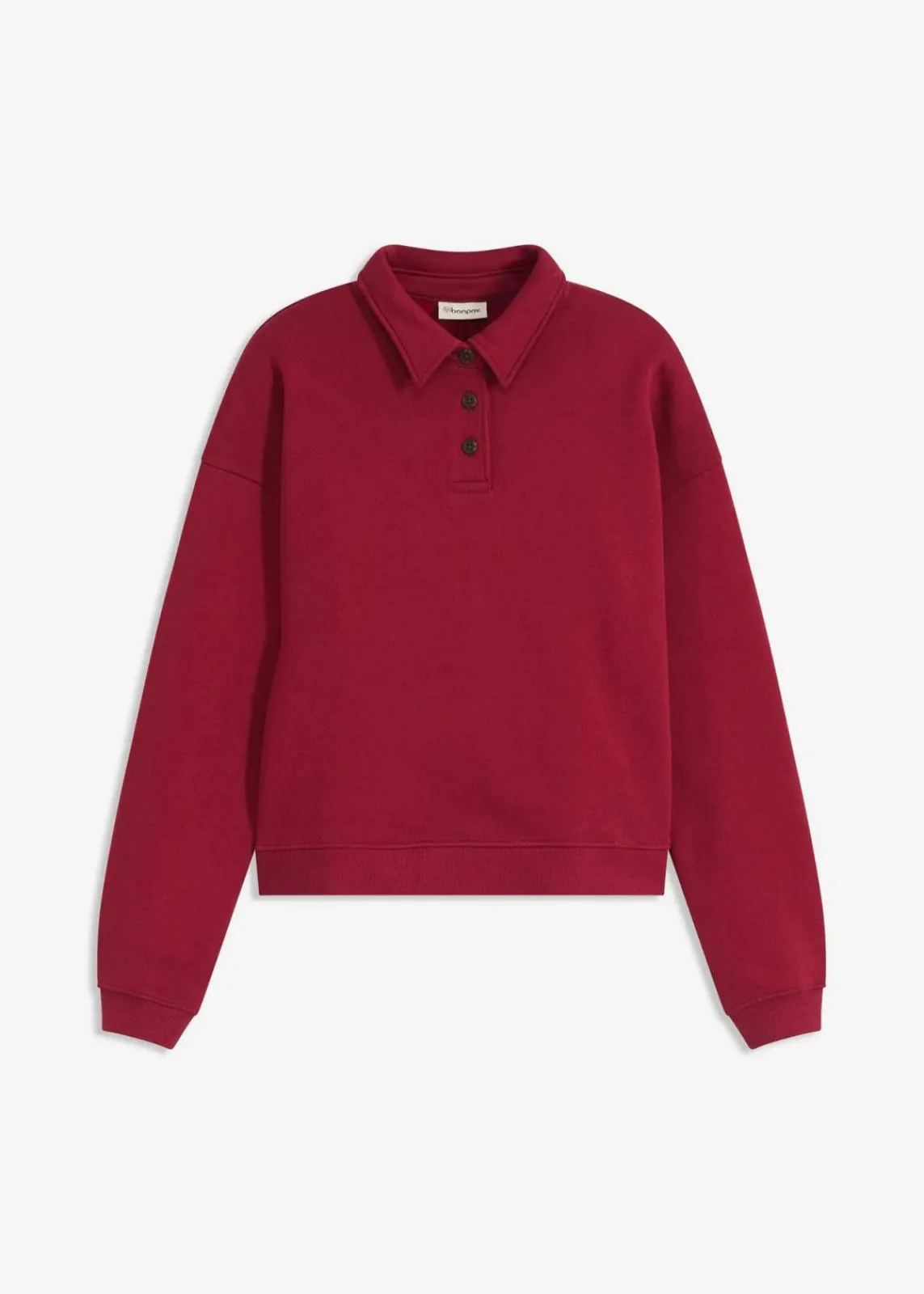 bonprix Bekleidung·Blusen & Tuniken|Sweat^Sweatshirt aus reiner Baumwolle pflaumenrot