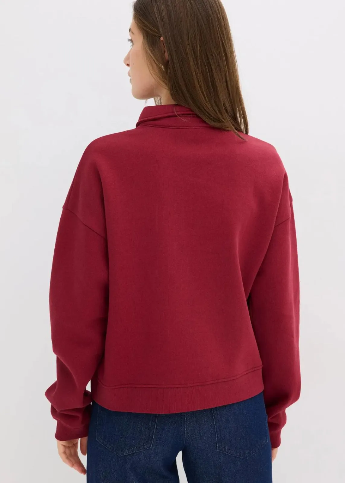 bonprix Bekleidung·Blusen & Tuniken|Sweat^Sweatshirt aus reiner Baumwolle pflaumenrot