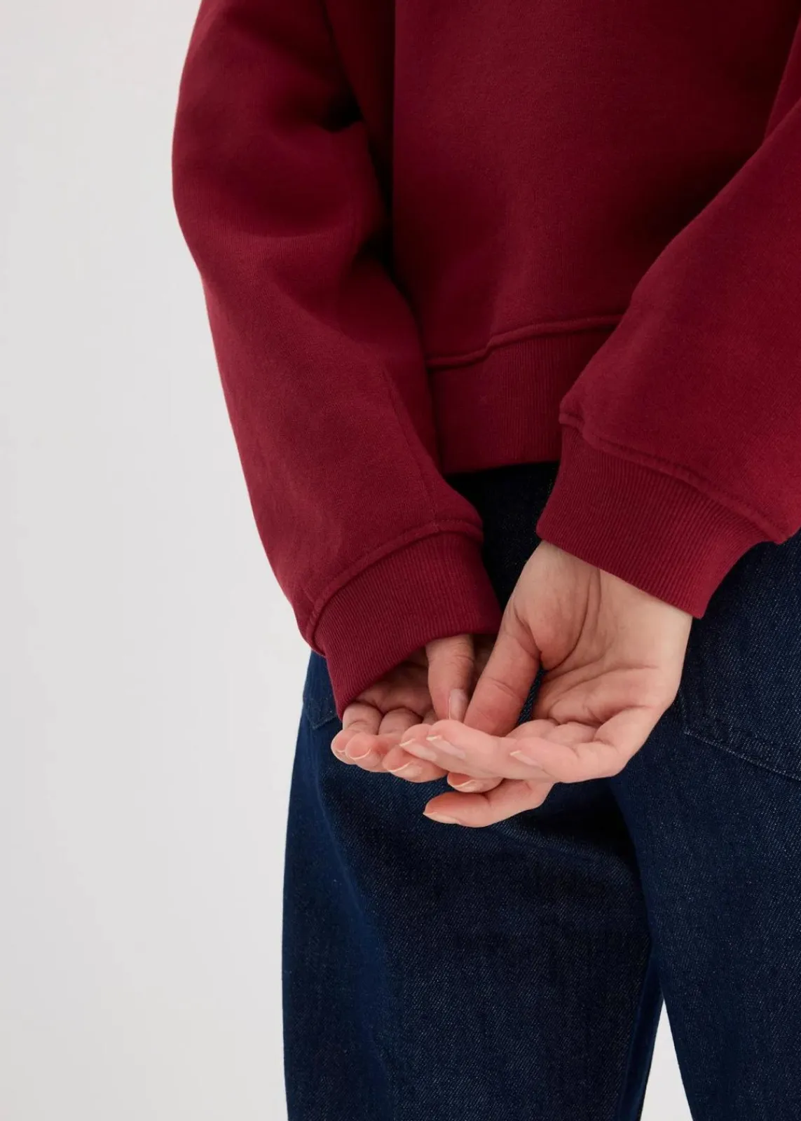 bonprix Bekleidung·Blusen & Tuniken|Sweat^Sweatshirt aus reiner Baumwolle pflaumenrot