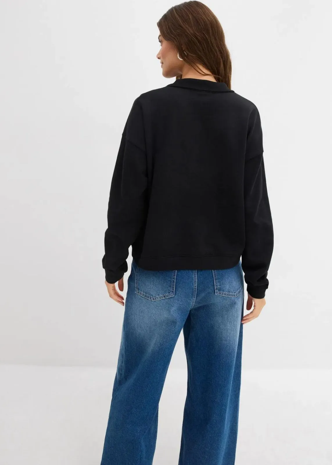bonprix Bekleidung·Röcke|Bekleidung·Blusen & Tuniken^Sweatshirt aus reiner Bio-Baumwolle schwarz
