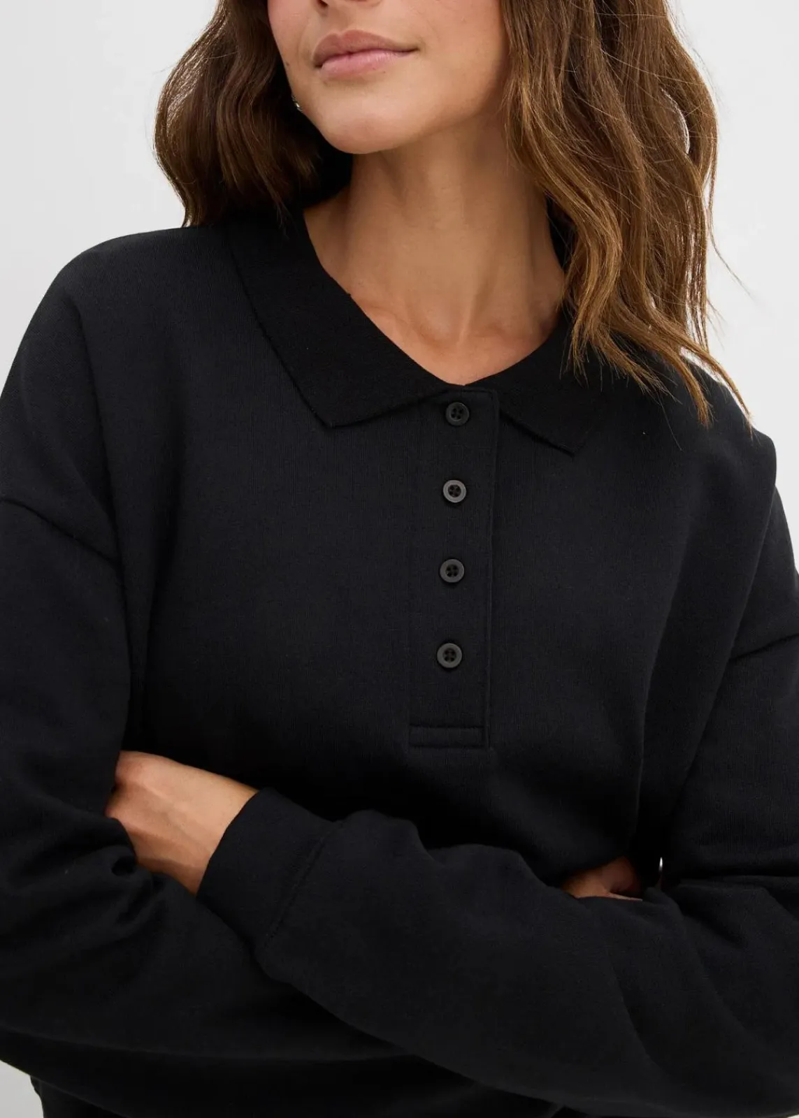 bonprix Bekleidung·Röcke|Bekleidung·Blusen & Tuniken^Sweatshirt aus reiner Bio-Baumwolle schwarz