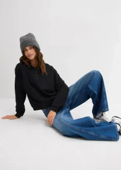 bonprix Bekleidung·Röcke|Bekleidung·Blusen & Tuniken^Sweatshirt aus reiner Bio-Baumwolle schwarz