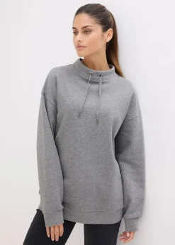 bonprix Sweat|Basics^Sweatshirt aus reiner Bio-Baumwolle grau meliert meliert