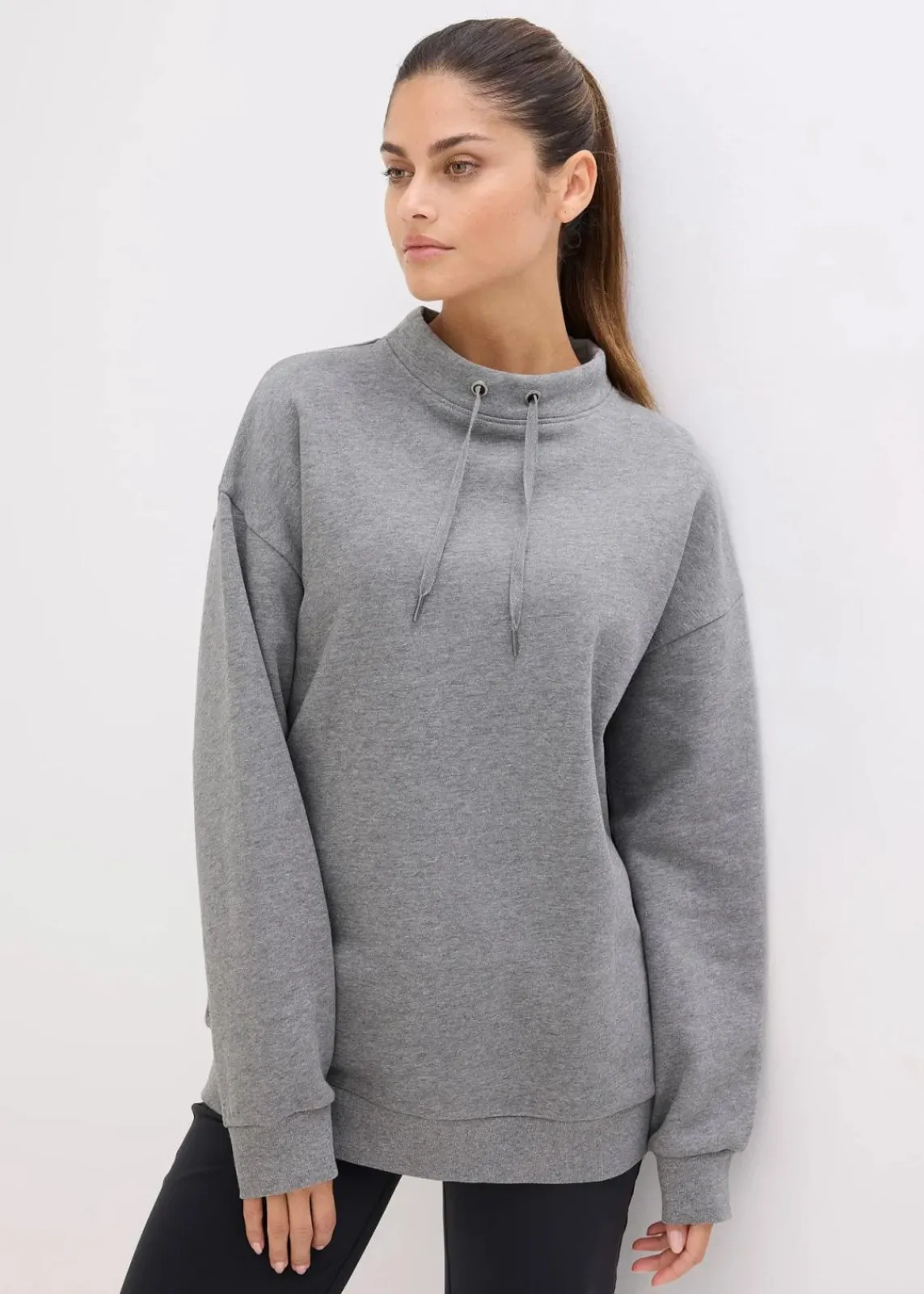 bonprix Sweat|Basics^Sweatshirt aus reiner Bio-Baumwolle grau meliert meliert