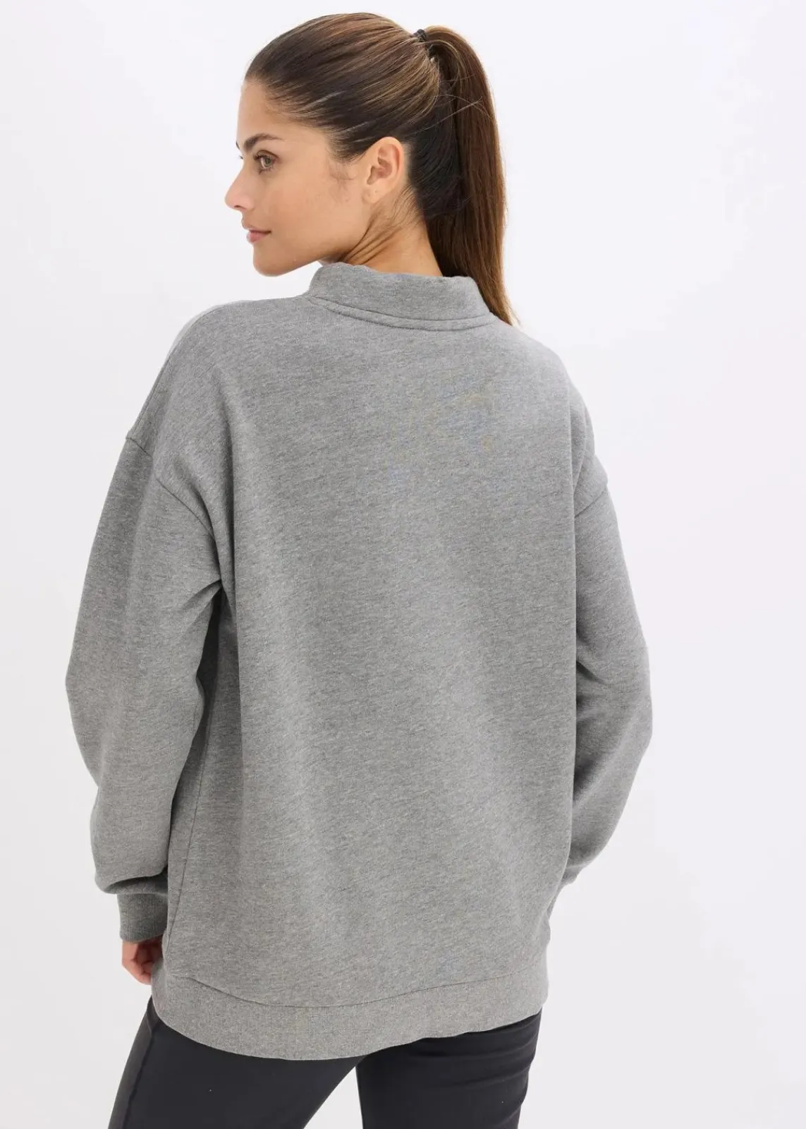 bonprix Sweat|Basics^Sweatshirt aus reiner Bio-Baumwolle grau meliert meliert