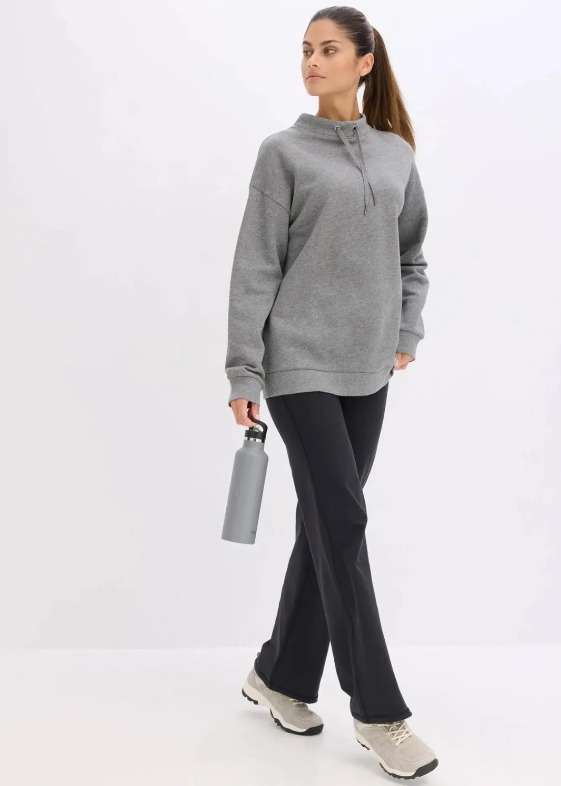 bonprix Sweat|Basics^Sweatshirt aus reiner Bio-Baumwolle grau meliert meliert