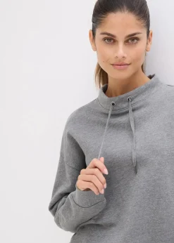 bonprix Sweat|Basics^Sweatshirt aus reiner Bio-Baumwolle grau meliert meliert