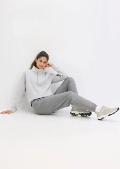 bonprix Sweat|Basics^Sweatshirt aus reiner Bio-Baumwolle stahlgrau