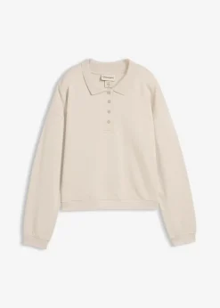 bonprix Sweat|Basics^Sweatshirt aus reiner Bio-Baumwolle beige